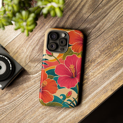 Tropical Floral Tough Phone Case — Sunset Vibes  Protective Cover