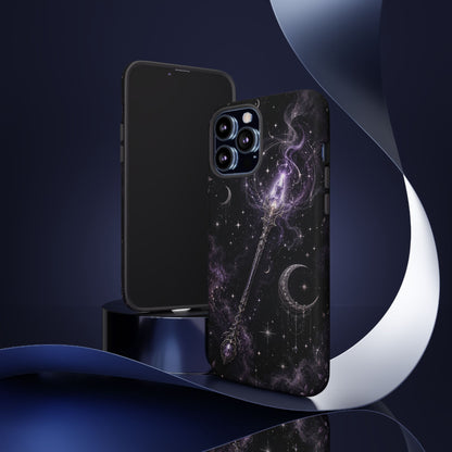 Celestial Magic Wand Phone Case — Mystic Moon & Stars Galaxy Tough Case