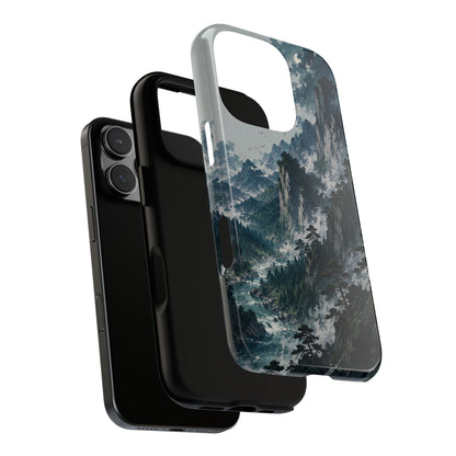 Mountain Landscape Phone Case — Misty Peaks Protective Tough Case