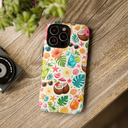 Tropical Cocktail Phone Case — Summer Beach Pattern iPhone Case