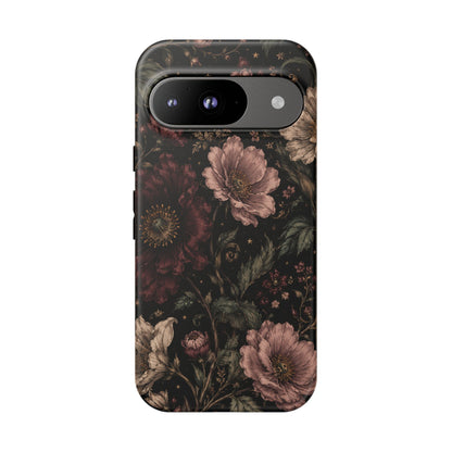 Floral Phone Case — Vintage Dark Botanical Protective Cover