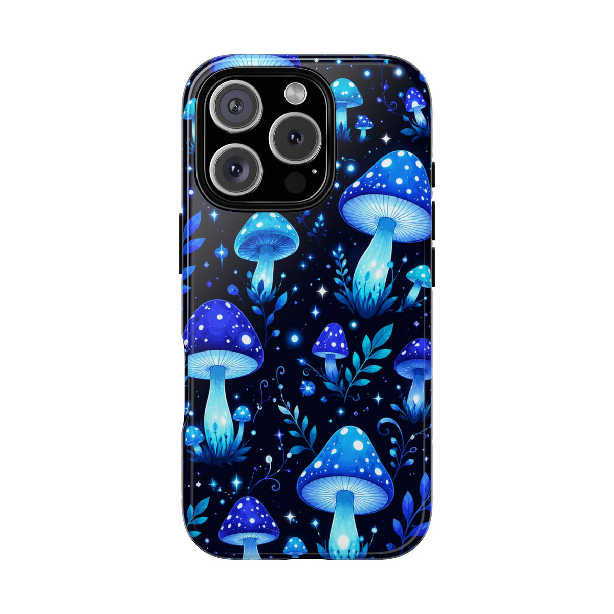 Blue Glowing Mushrooms Phone Case — Psychedelic Fungi Tough Case