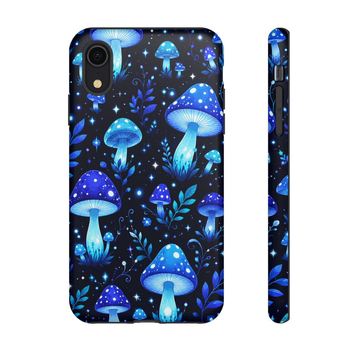 Blue Glowing Mushrooms Phone Case — Psychedelic Fungi Tough Case