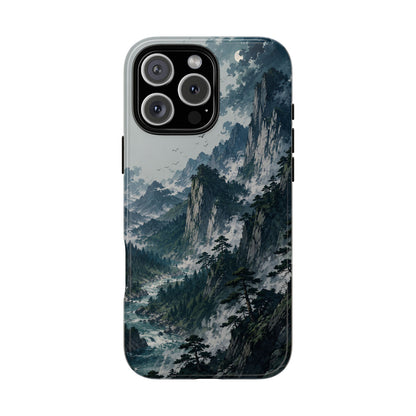 Mountain Landscape Phone Case — Misty Peaks Protective Tough Case