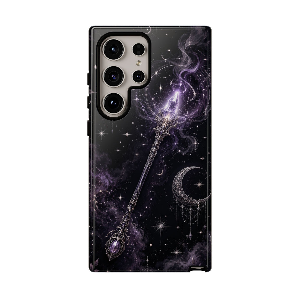 Celestial Magic Wand Phone Case — Mystic Moon & Stars Galaxy Tough Case