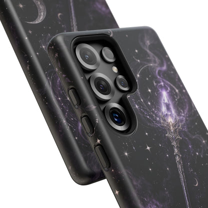 Celestial Magic Wand Phone Case — Mystic Moon & Stars Galaxy Tough Case