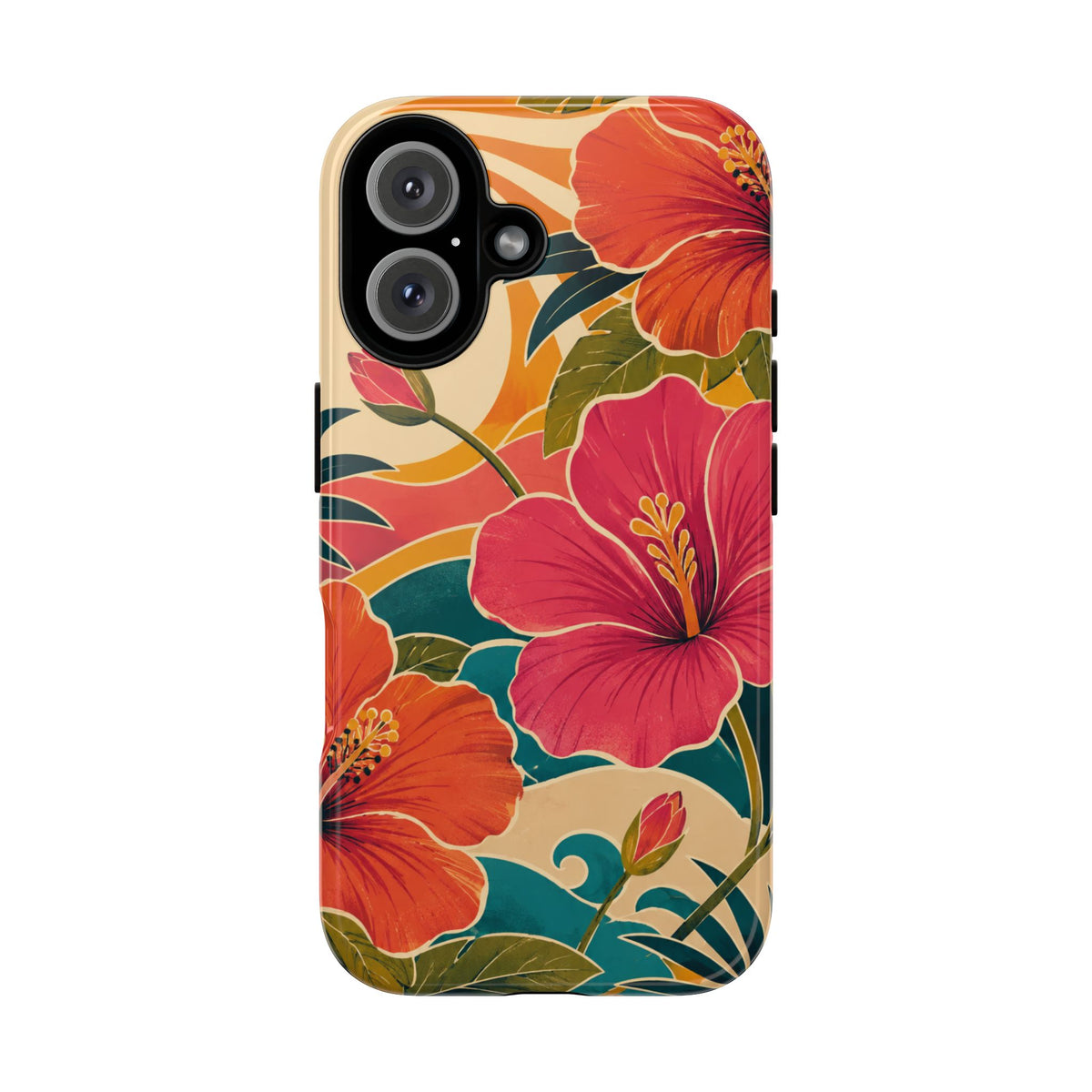 Tropical Floral Tough Phone Case — Sunset Vibes  Protective Cover