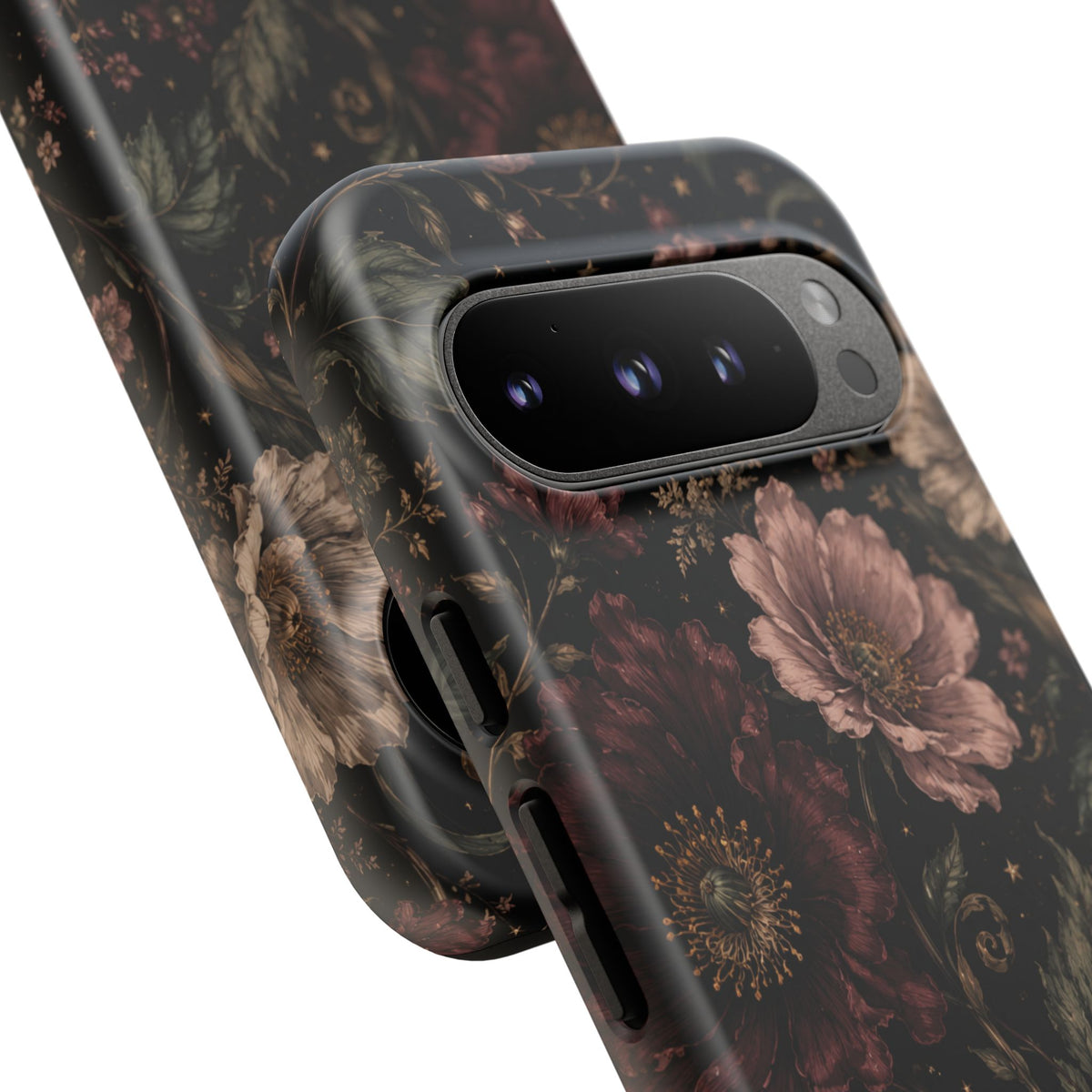 Floral Phone Case — Vintage Dark Botanical Protective Cover