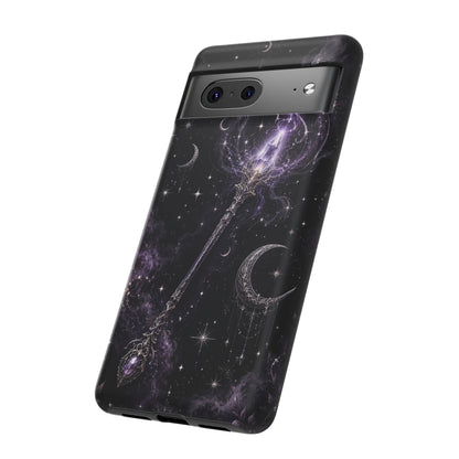 Celestial Magic Wand Phone Case — Mystic Moon & Stars Galaxy Tough Case