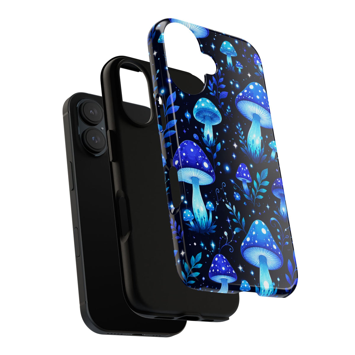 Blue Glowing Mushrooms Phone Case — Psychedelic Fungi Tough Case