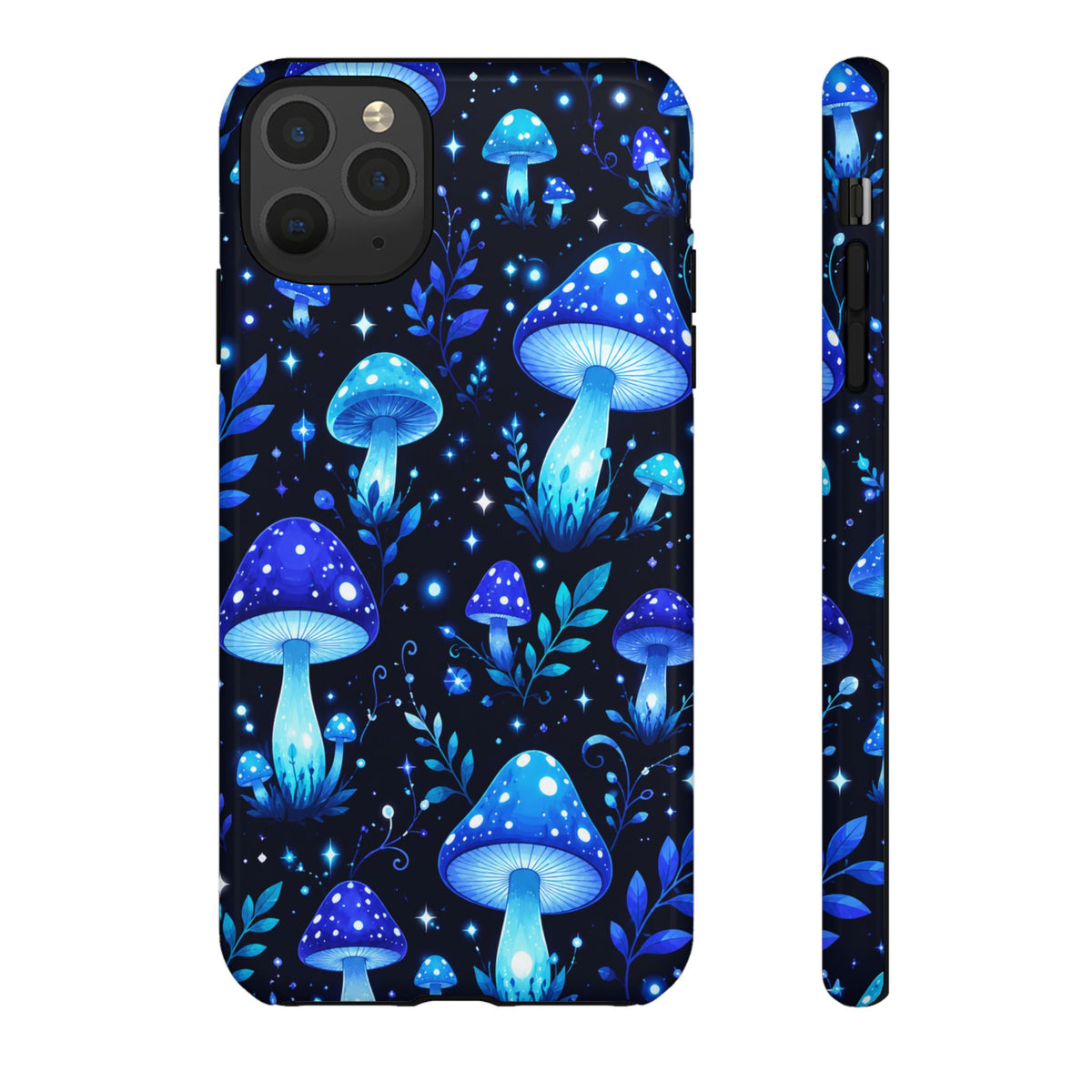 Blue Glowing Mushrooms Phone Case — Psychedelic Fungi Tough Case
