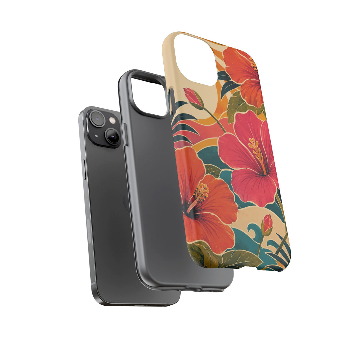 Tropical Floral Tough Phone Case — Sunset Vibes  Protective Cover