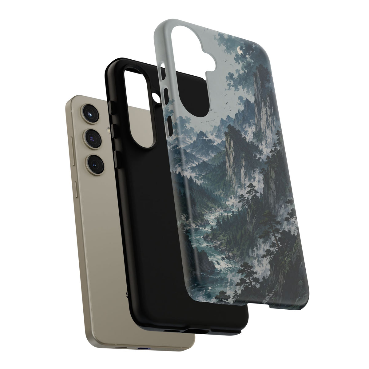 Mountain Landscape Phone Case — Misty Peaks Protective Tough Case