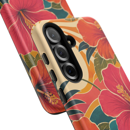 Tropical Floral Tough Phone Case — Sunset Vibes  Protective Cover