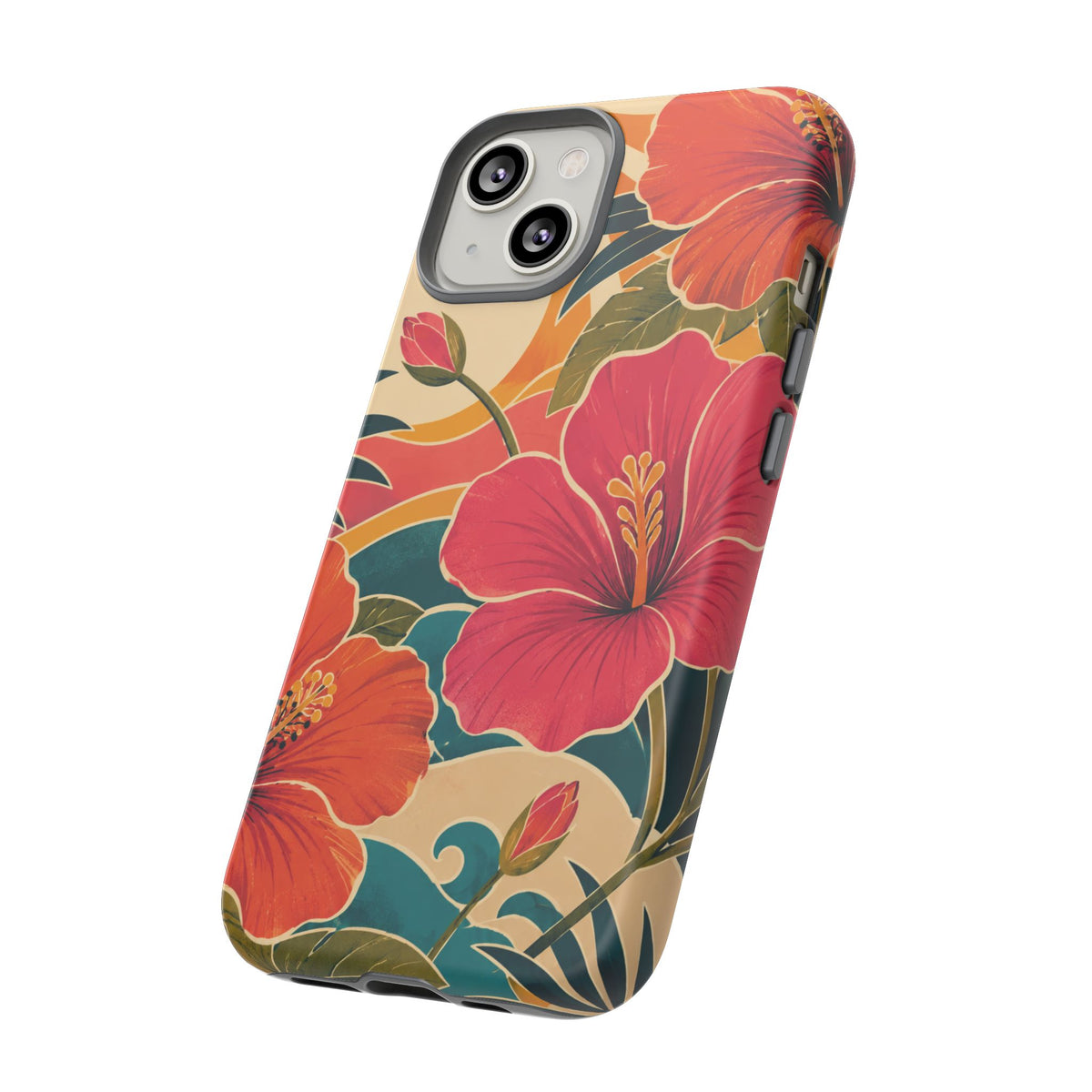 Tropical Floral Tough Phone Case — Sunset Vibes  Protective Cover