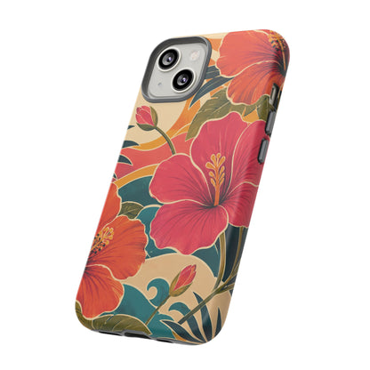 Tropical Floral Tough Phone Case — Sunset Vibes  Protective Cover
