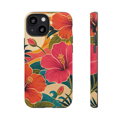 Tropical Floral Tough Phone Case — Sunset Vibes  Protective Cover