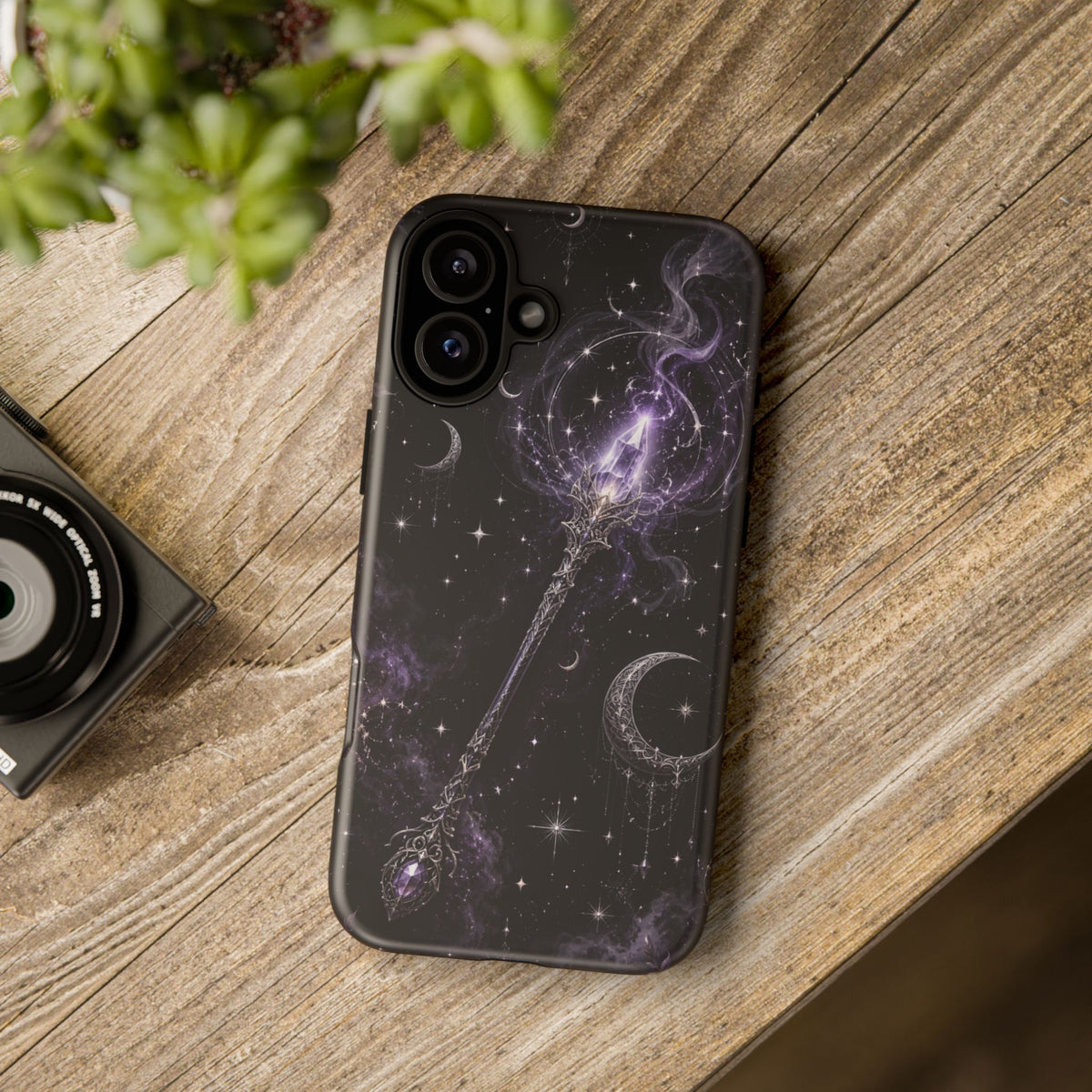 Celestial Magic Wand Phone Case — Mystic Moon & Stars Galaxy Tough Case