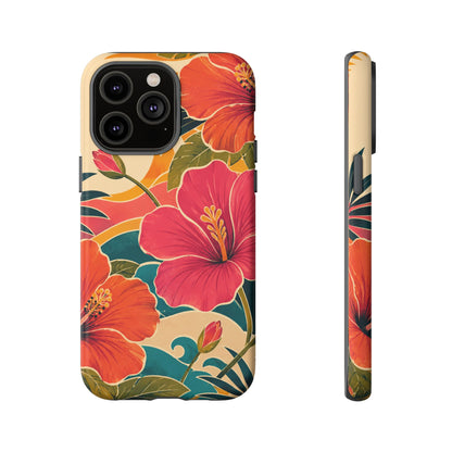 Tropical Floral Tough Phone Case — Sunset Vibes  Protective Cover