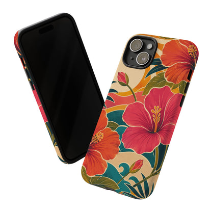 Tropical Floral Tough Phone Case — Sunset Vibes  Protective Cover