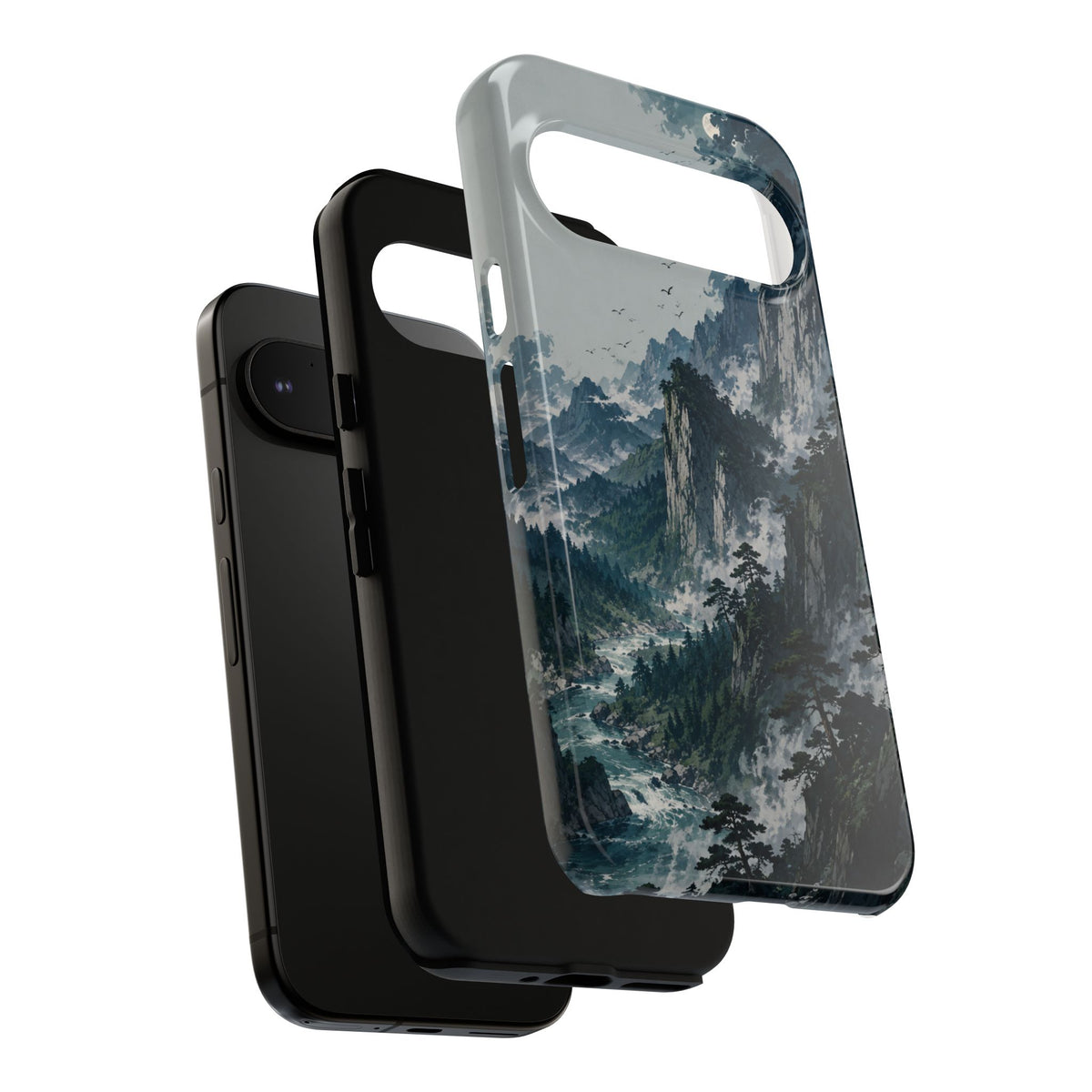 Mountain Landscape Phone Case — Misty Peaks Protective Tough Case