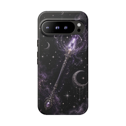 Celestial Magic Wand Phone Case — Mystic Moon & Stars Galaxy Tough Case