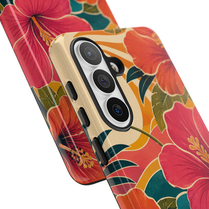 Tropical Floral Tough Phone Case — Sunset Vibes  Protective Cover