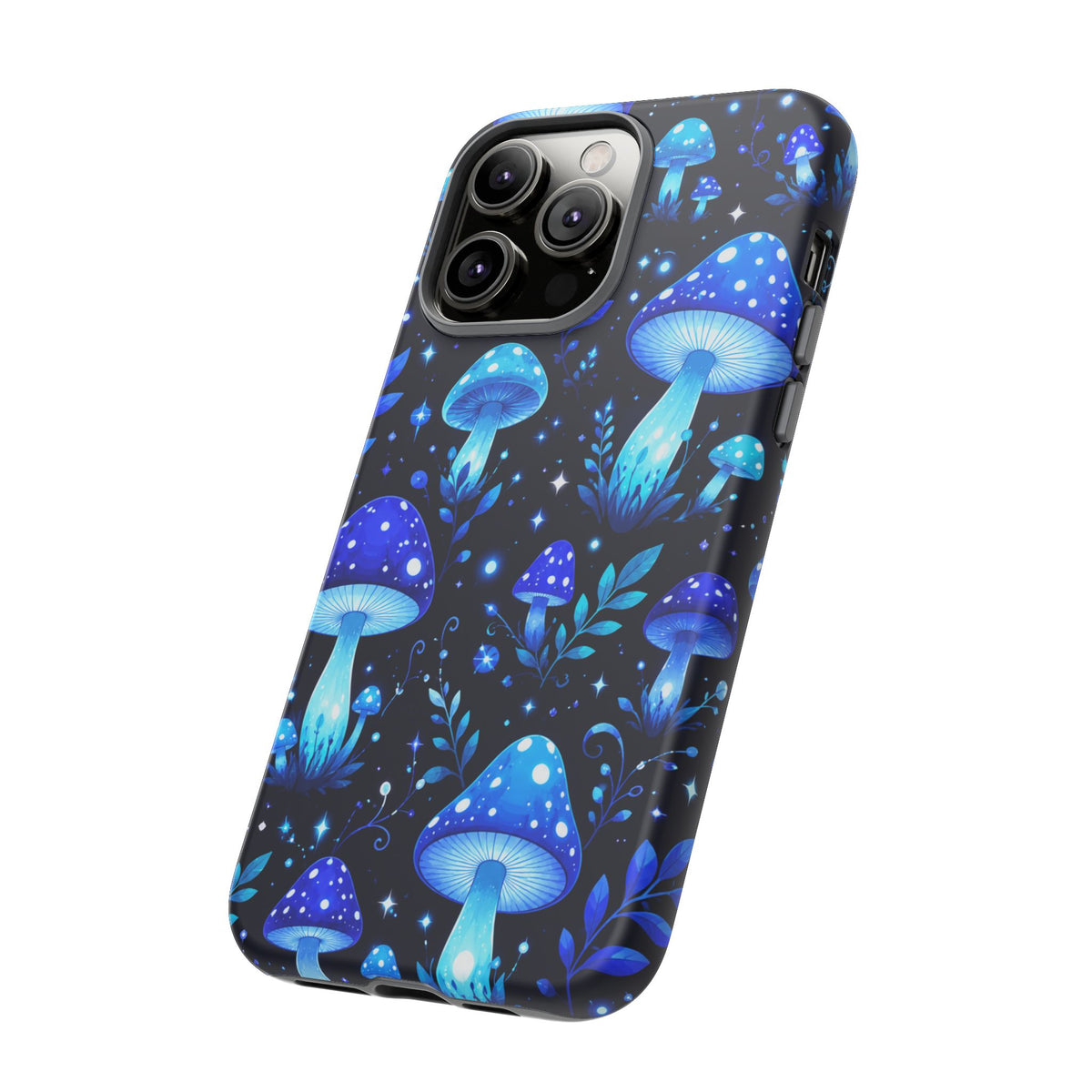 Blue Glowing Mushrooms Phone Case — Psychedelic Fungi Tough Case