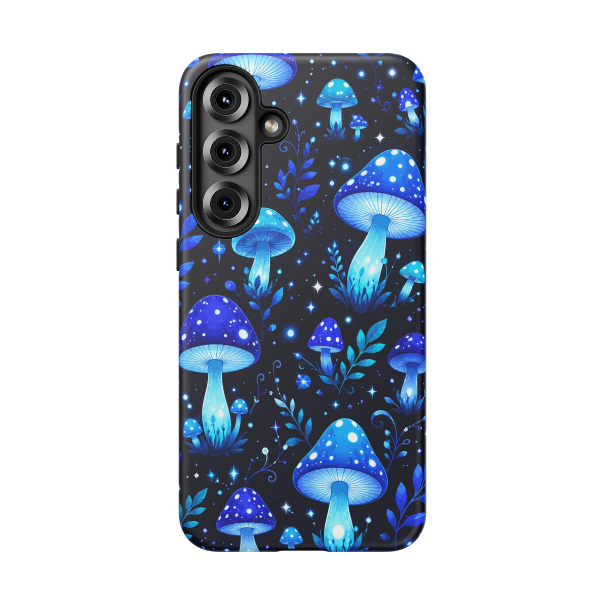 Blue Glowing Mushrooms Phone Case — Psychedelic Fungi Tough Case
