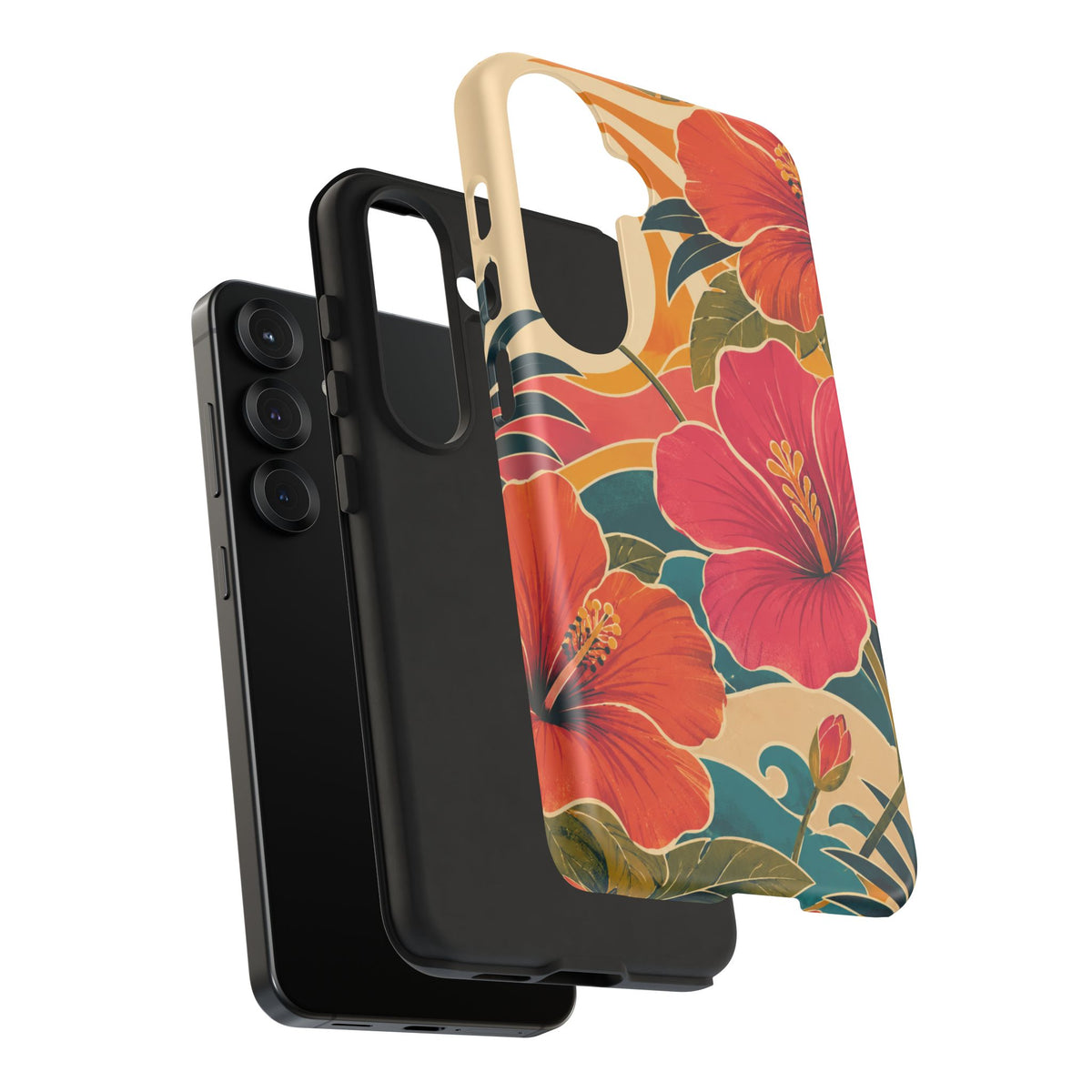 Tropical Floral Tough Phone Case — Sunset Vibes  Protective Cover