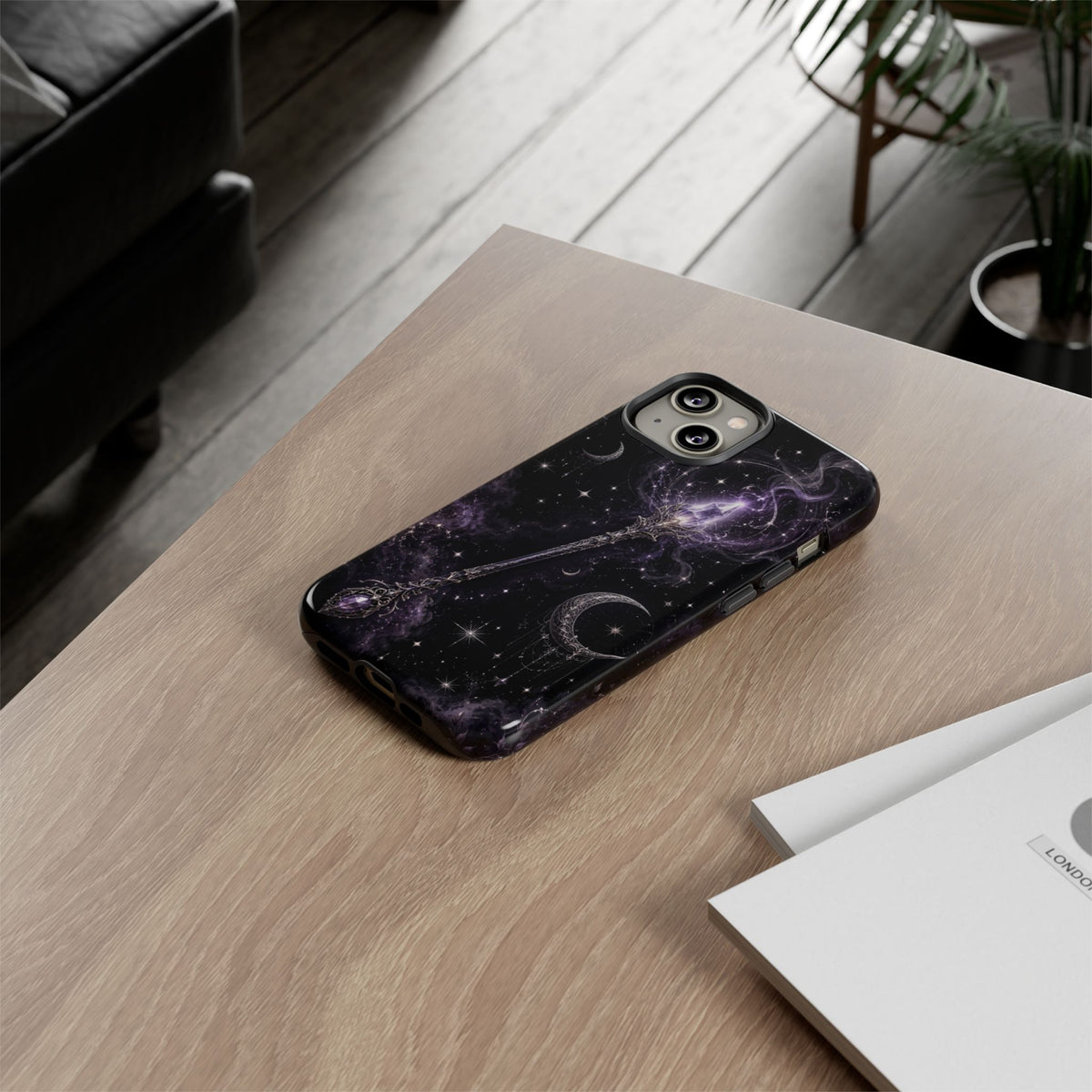 Celestial Magic Wand Phone Case — Mystic Moon & Stars Galaxy Tough Case
