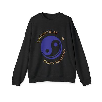 Yin Yang 'Optimistic AF & Barely Surviving' Sweatshirt