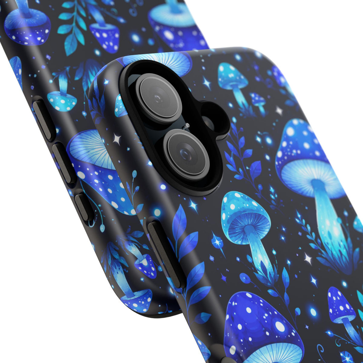 Blue Glowing Mushrooms Phone Case — Psychedelic Fungi Tough Case
