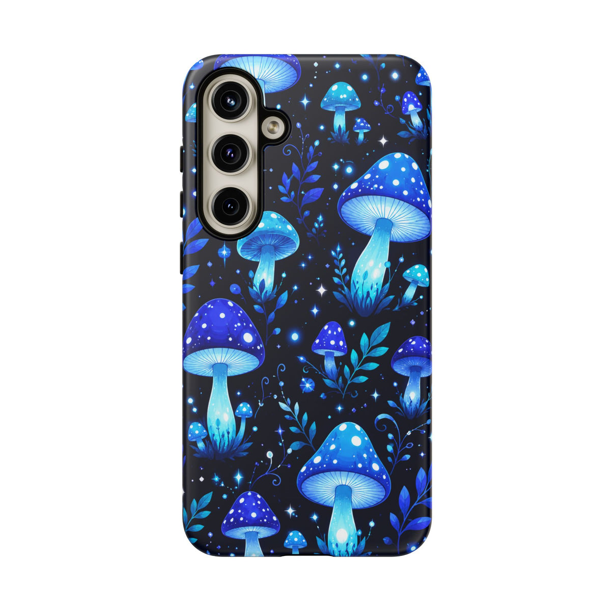 Blue Glowing Mushrooms Phone Case — Psychedelic Fungi Tough Case