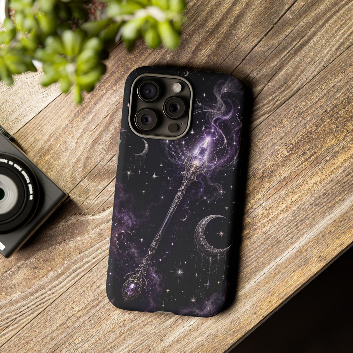 Celestial Magic Wand Phone Case — Mystic Moon & Stars Galaxy Tough Case