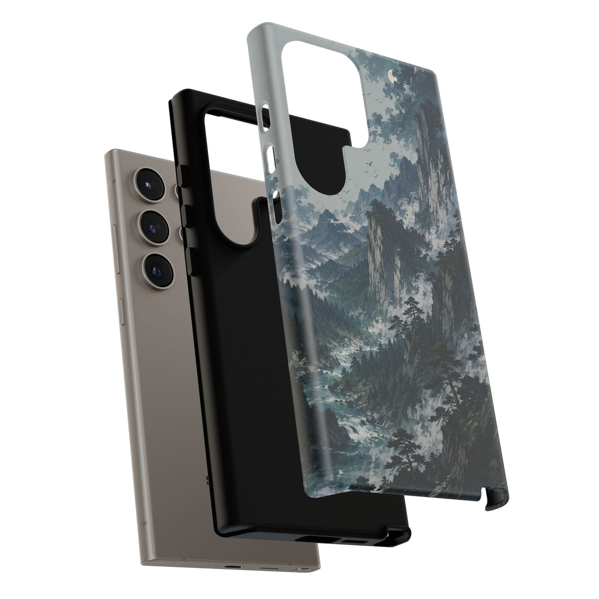 Mountain Landscape Phone Case — Misty Peaks Protective Tough Case