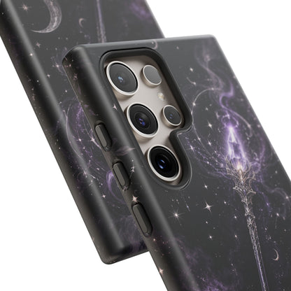 Celestial Magic Wand Phone Case — Mystic Moon & Stars Galaxy Tough Case