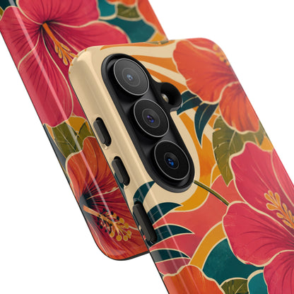 Tropical Floral Tough Phone Case — Sunset Vibes  Protective Cover