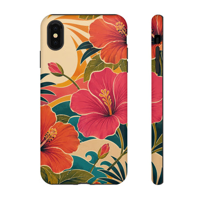 Tropical Floral Tough Phone Case — Sunset Vibes  Protective Cover