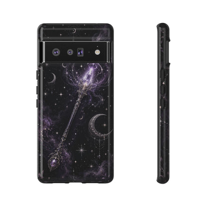 Celestial Magic Wand Phone Case — Mystic Moon & Stars Galaxy Tough Case