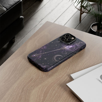 Celestial Magic Wand Phone Case — Mystic Moon & Stars Galaxy Tough Case
