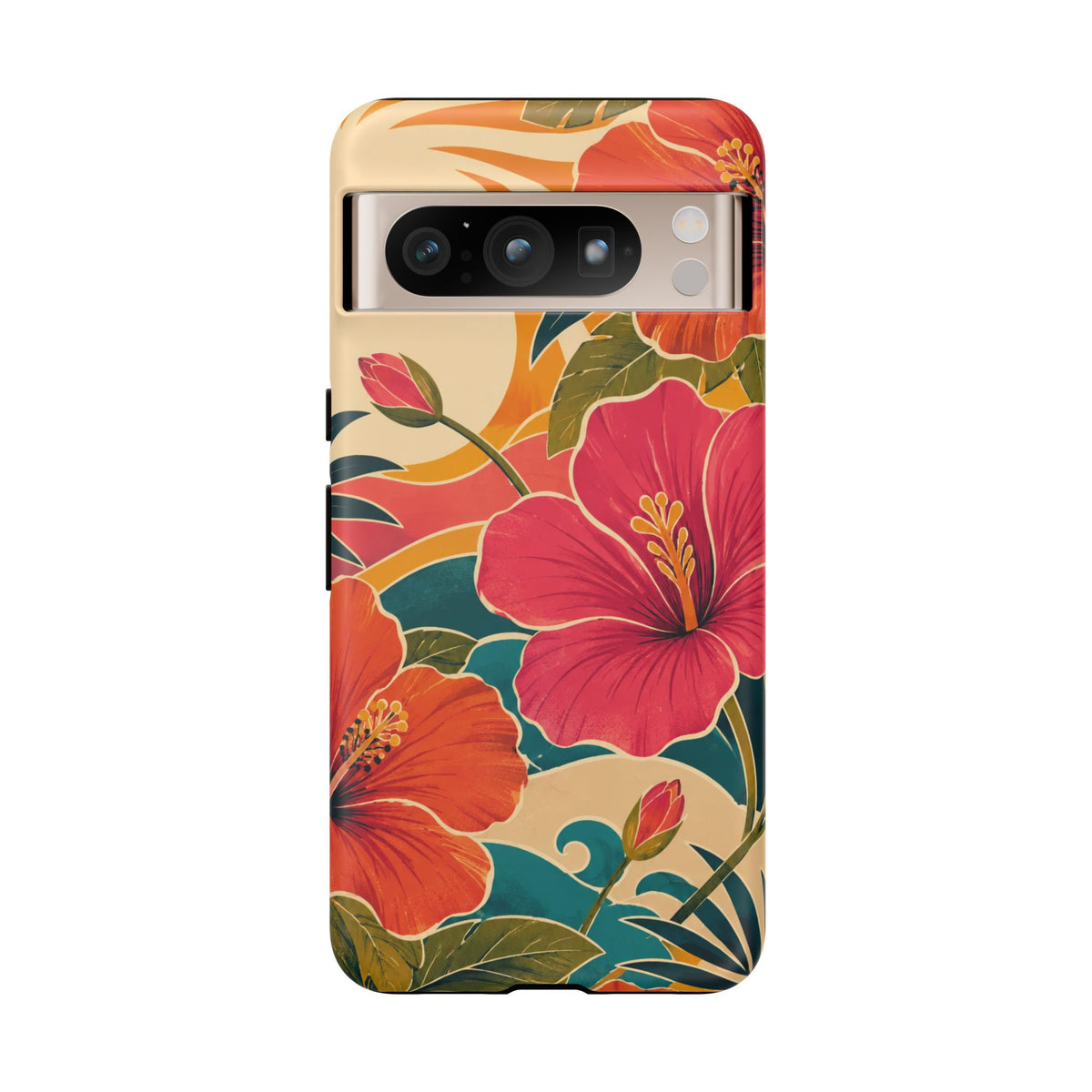 Tropical Floral Tough Phone Case — Sunset Vibes  Protective Cover
