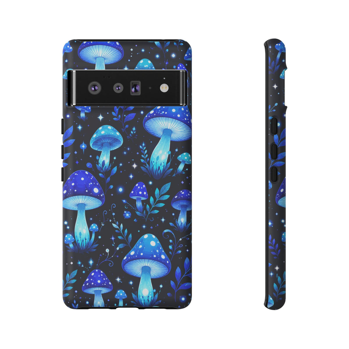 Blue Glowing Mushrooms Phone Case — Psychedelic Fungi Tough Case