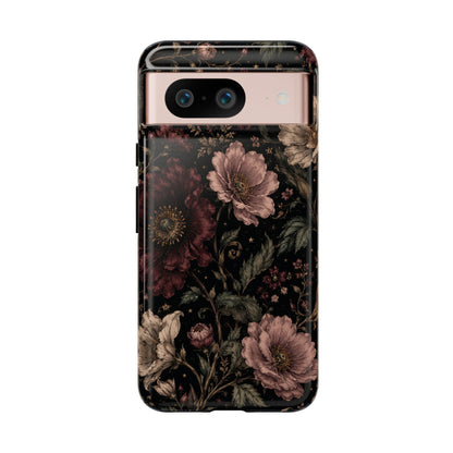 Floral Phone Case — Vintage Dark Botanical Protective Cover
