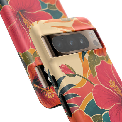 Tropical Floral Tough Phone Case — Sunset Vibes  Protective Cover