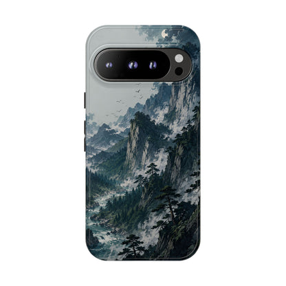 Mountain Landscape Phone Case — Misty Peaks Protective Tough Case