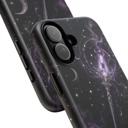 Celestial Magic Wand Phone Case — Mystic Moon & Stars Galaxy Tough Case