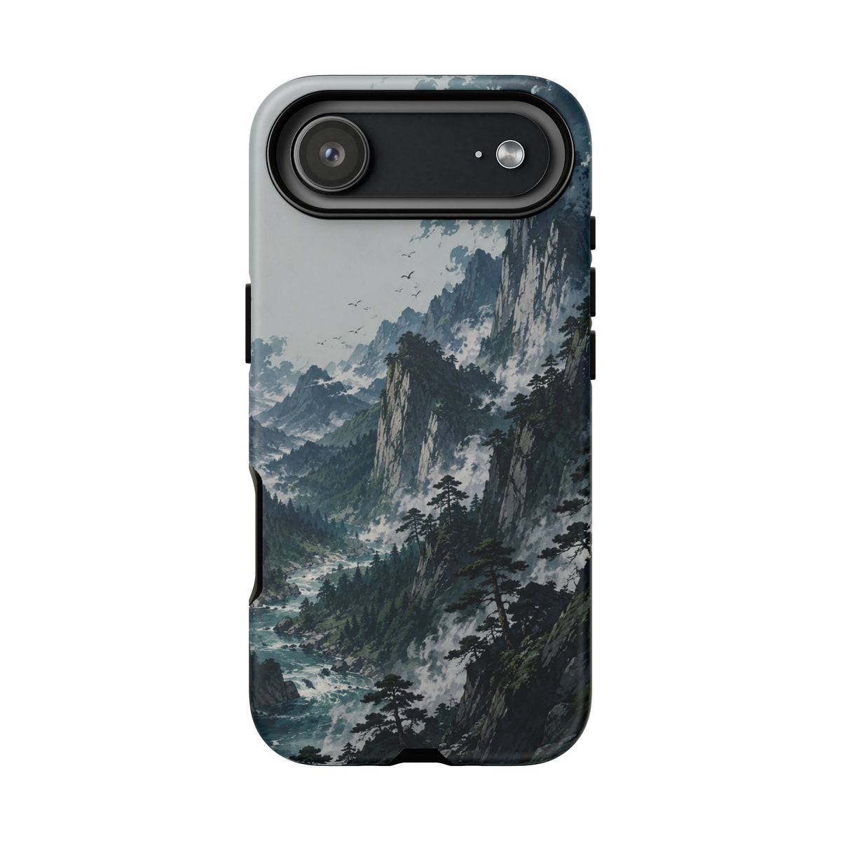 Mountain Landscape Phone Case — Misty Peaks Protective Tough Case