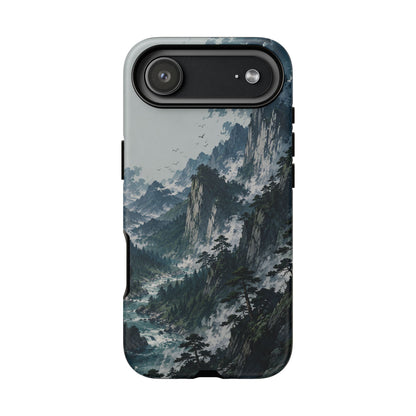 Mountain Landscape Phone Case — Misty Peaks Protective Tough Case