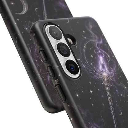 Celestial Magic Wand Phone Case — Mystic Moon & Stars Galaxy Tough Case